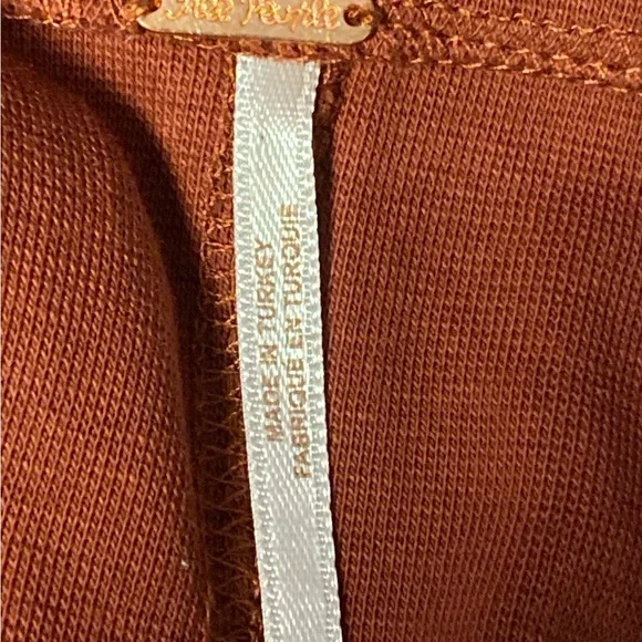 Free People Rust Red Lace-Up Long Sleeve Top Women’s Large - Picture 2 of 7